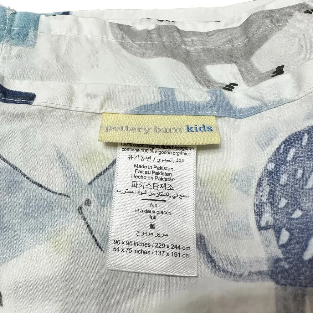 Pottery Barn Kids Organic Cotton Maverick Dinosaurs Flat Sheet Full